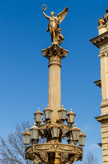 Fototapeta premium statue of virgin mary in Prague. Czech Republic. Czech Philharmonic. Česká filharmonie