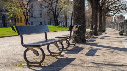 old bench in the park without peoples