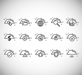 Computer Cloud Icons. 