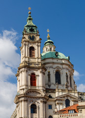 Fototapeta na wymiar church of the savior on spilled blood. Prague. Czech Republic. Kostel sv. Mikuláše. The Church of Saint Nicholas