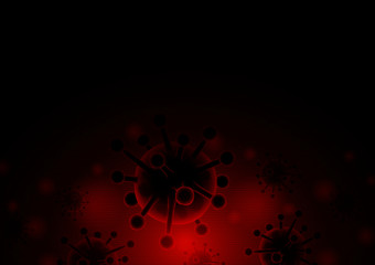 Corona viruses red color tone background