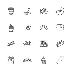 Fast Food - Flat Vector Icons