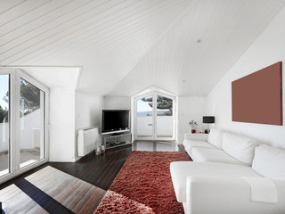 Home interior, modern contemporary furniture room.