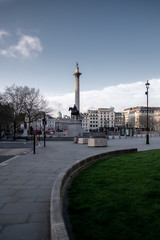 Vacant Trafalgar Square during the day