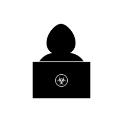 Hacker icon on white background. Flat style sign. Anonymous spy icon for your web site design
