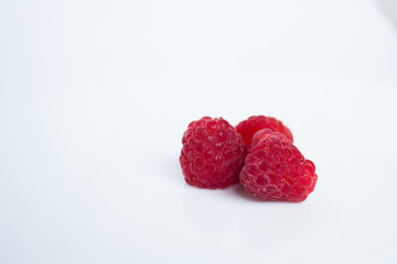 raspberries isolated on white background