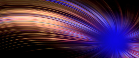 High speed fast advance curve technology evolution concept, Curved light tech trail abstract background