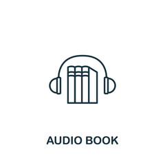 Audio Book icon from e-learning collection. Simple line element Audio Book symbol for templates, web design and infographics