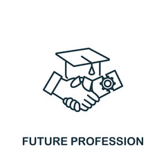 Future Profession icon from e-learning collection. Simple line element Future Profession symbol for templates, web design and infographics