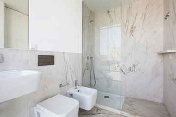 Home interior, modern bathroom.