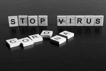 Obraz premium Stop coronavirus lettering concept