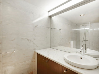 Home interior, modern bathroom.