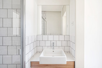 Home interior, modern bathroom.