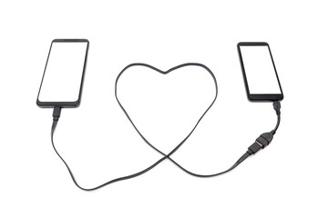 Long distance love through the phone concept