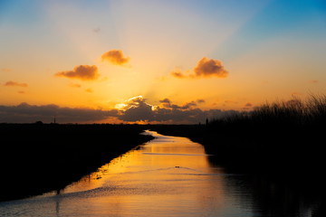 sunset over Holland