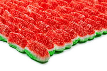 Watermelon jelly sweets. Tasty chewing candies.