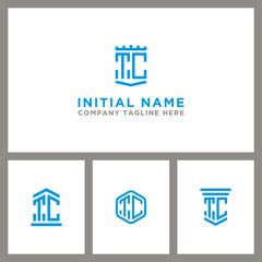 Inspiring logo design Set, for companies from the initial letters of the TC logo icon. -Vectors