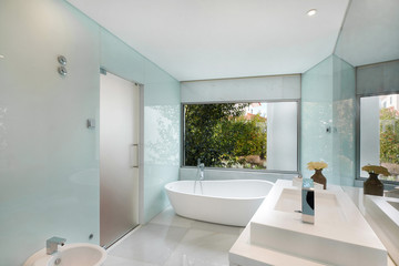 Fototapeta na wymiar Home interior, modern bathroom.