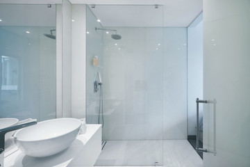 Home interior, modern bathroom.