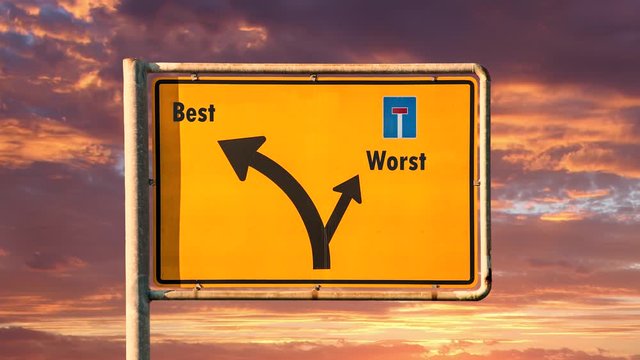 Street Sign the Way to Best versus Worst