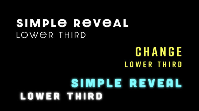 Simple Reveal Lower Third