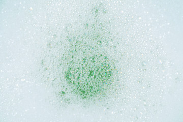 Green lather background, top view.