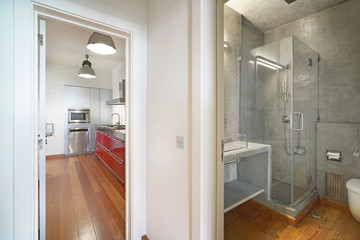 Home interior, modern bathroom.