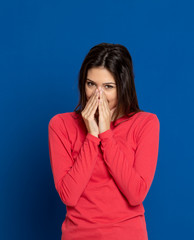 Attractive brunette girl in studio