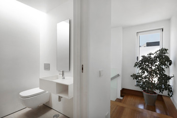 Home interior, modern bathroom.