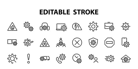 A simple set of settings and options related to Vector Line Icons. Contains icons such as set time, business, phone, and more. Editable Stroke.. 480x480