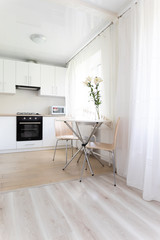 interior of white kitchen