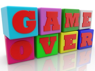 GAME OVER concept on colorful toy blocks