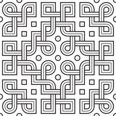 Viking Seamless Pattern Tile - Interweaved Rings n Squares
