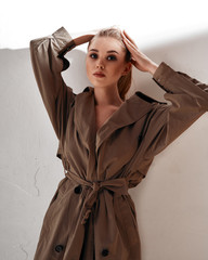 Glamour sexy fashion woman natural makeup fashion style clothes cotton costume for meeting casual...