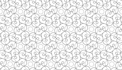 Vector endless background with circles and twisted line
