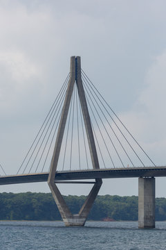 South Bride of the Faro Bridges, seen from Faro, Zealand;Denmark