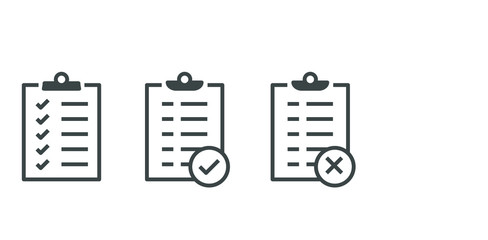 Clipboard checklish report thin line icon vector 