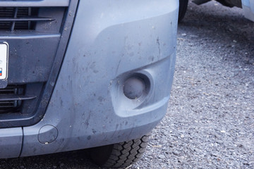 midges insects on the bumper and hood of the car