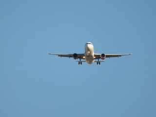 Beautiful photo of a plane landing at the airport taking land
