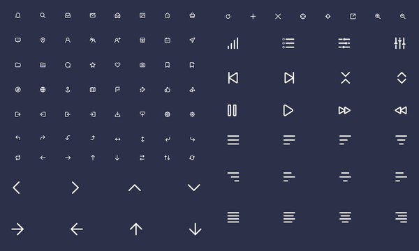 Big Collection outline Icon. Mobile and Web UI Icon Set. Seamless Icons Pack.  - Vector
