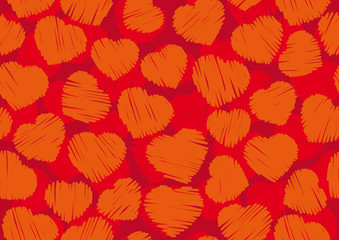 Vector hand made heart love seamless pattern background.