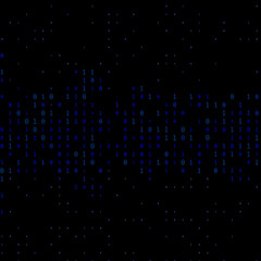 Abstract bright blue grid on black background.