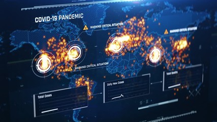 COVID-19 pandemic on world map, outbreak monitoring, countries with most cases. Coronavirus pandemic geography analysis, international statistics - Powered by Adobe