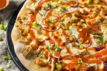 Homemade Buffalo Chicken Pizza