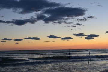 Couché de soleil sur la mer
