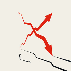 Stock market changes and fluctuations vector concept. Markets plummet and skyrocket, soar. Market analysis symbol.