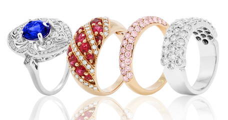 rings bands and jewelry with diamonds and gemstones ruby and sapphire