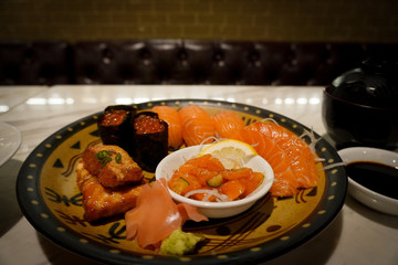 Japanese Sushi  set ikura salmon roe and salmon sushi