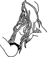 vector illustration of a Nude girl