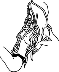 vector illustration of a Nude girl